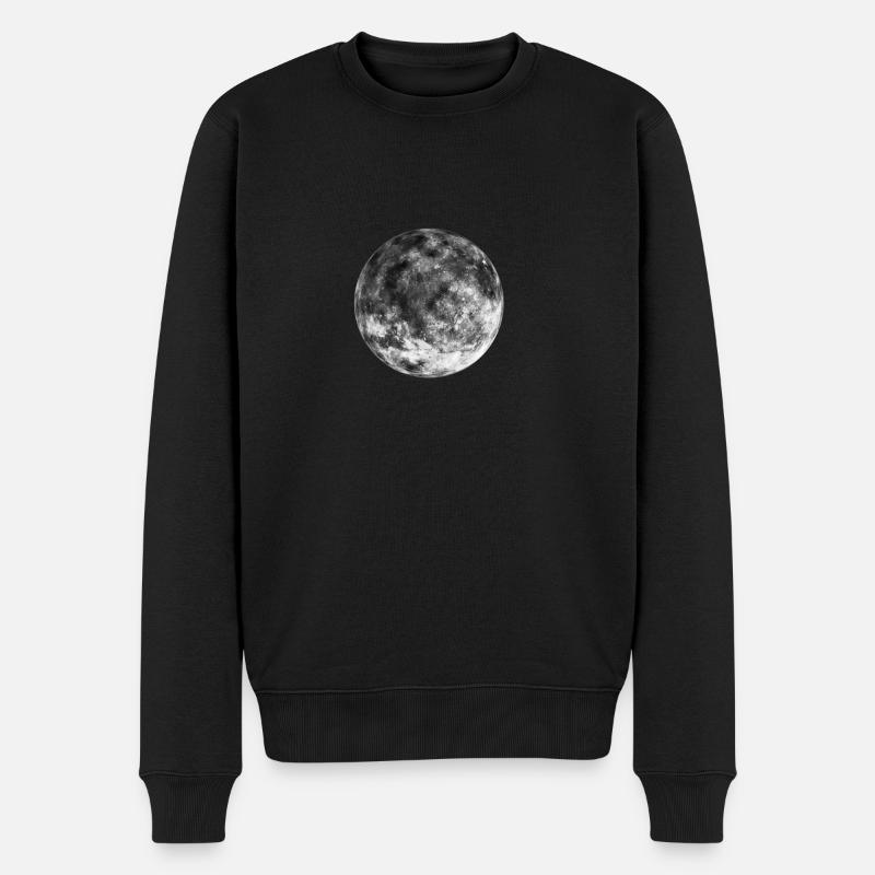 Der Mond - Männer Premium Bio Pullover - Schwarz