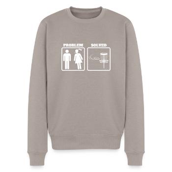 Drôle de Disc Golf Frisbee Cadeau - Pull Premium bio Homme - taupe - Devant - Nico (187cm)