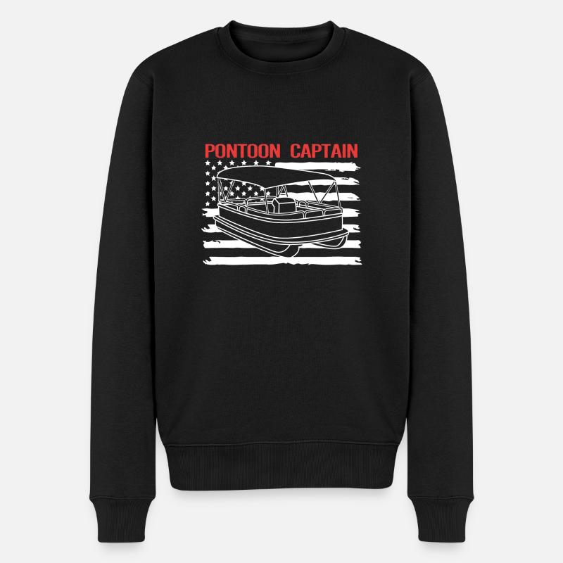 Pontonboot Boot Boote - Männer Premium Bio Pullover - Schwarz