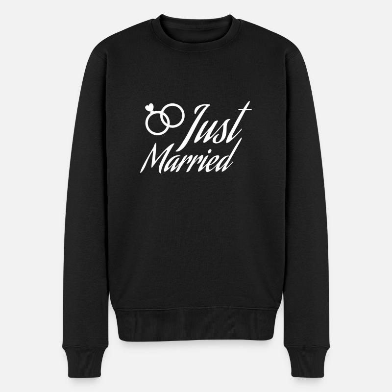 Juste mariés anneaux - Pull Premium bio Homme - noir