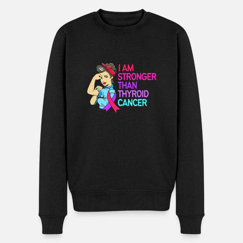 Schilddrüsenkrebs Krebs Schilddrüse - Männer Premium Bio Pullover - Schwarz