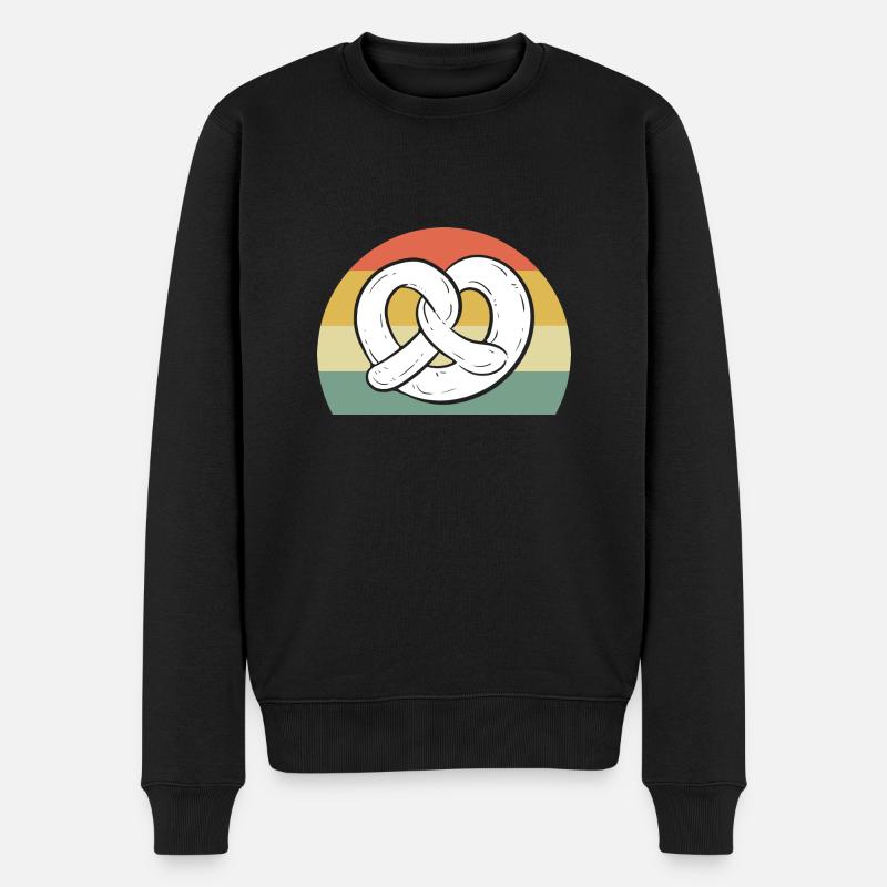 Brezel - Männer Premium Bio Pullover - Schwarz