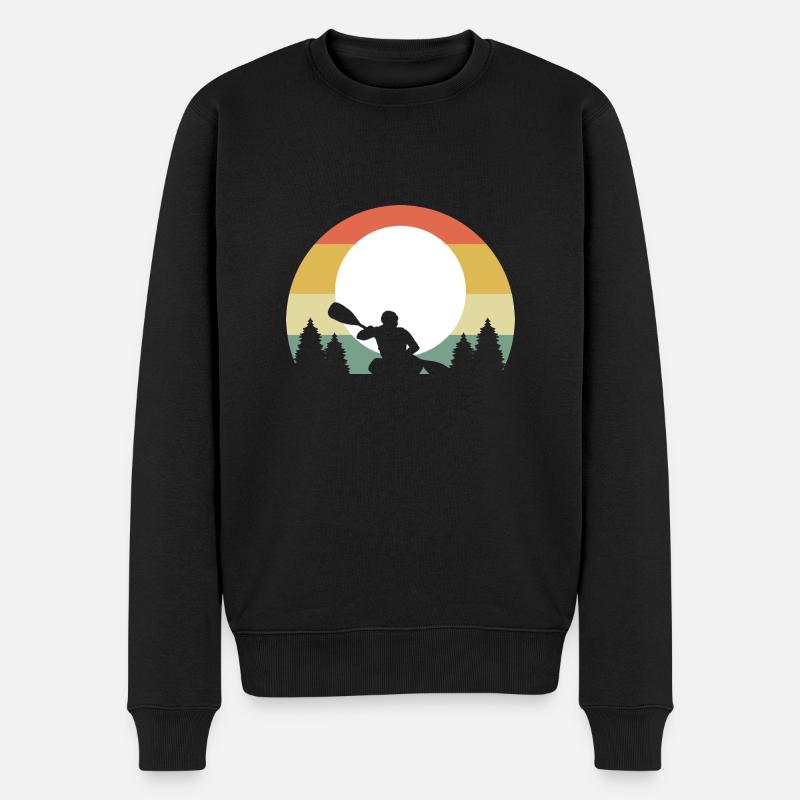 Kajak Kajakfahren - Männer Premium Bio Pullover - Schwarz