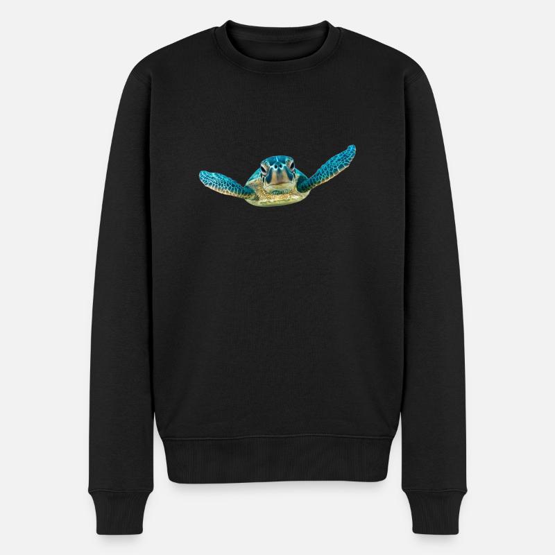 turtle schildkroete tiere animals10 - Männer Premium Bio Pullover - Schwarz