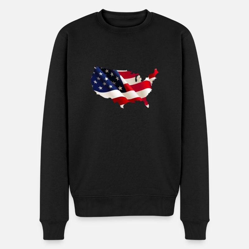 États-Unis - Pull Premium bio Homme - noir