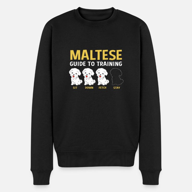 Malteser Hund - Männer Premium Bio Pullover - Schwarz