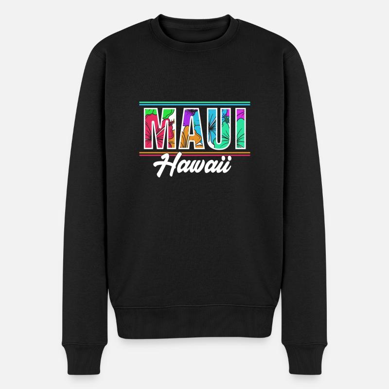 Maui Hawaï Hawaïen - Pull Premium bio Homme - noir