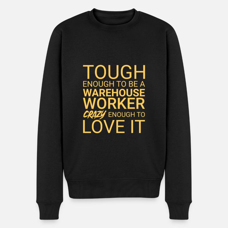 Warehouse Worker Crazy - Männer Premium Bio Pullover - Schwarz