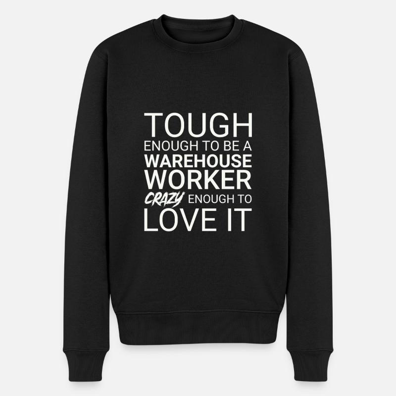Warehouse Worker Crazy - Men's Premium Organic Jumper - black