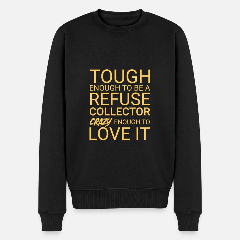 Refuse collector Crazy - Männer Premium Bio Pullover - Schwarz