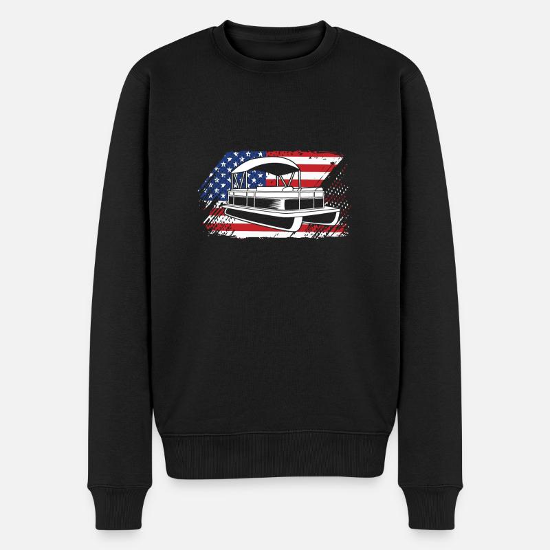 Pontonboot Boot Boote - Männer Premium Bio Pullover - Schwarz