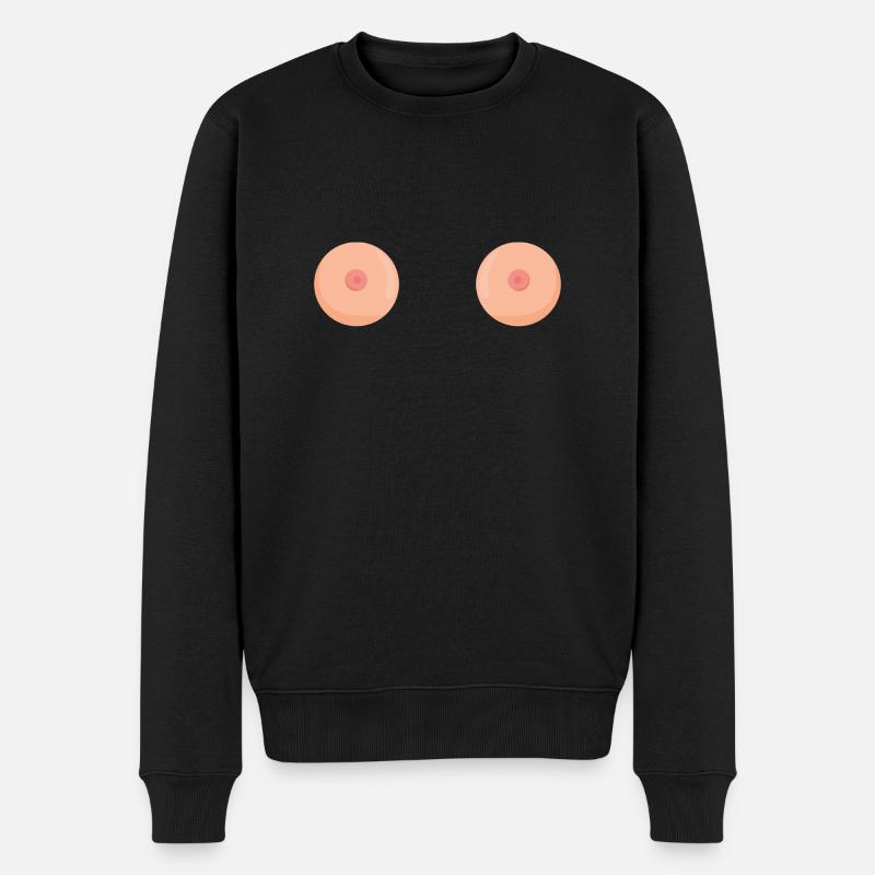 boobs brüste - Männer Premium Bio Pullover - Schwarz