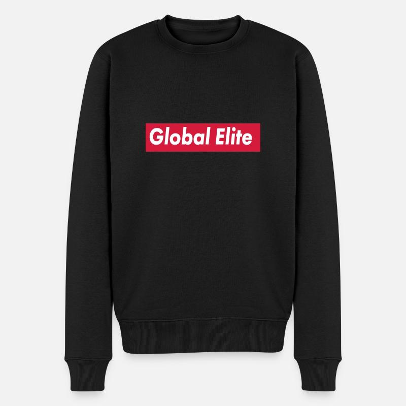 global elite - Männer Premium Bio Pullover - Schwarz