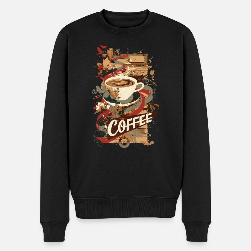 Coffee - Männer Premium Bio Pullover - Schwarz