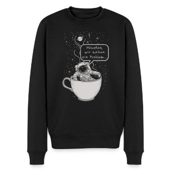 Kaffee Galaxie Astronaut - Männer Premium Bio Pullover - Schwarz - Vorne - Nico (187cm)