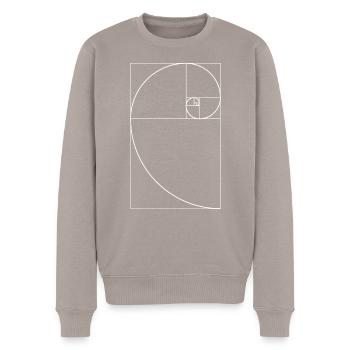 Spirale - Männer Premium Bio Pullover - Taupe - Vorne - Nico (187cm)