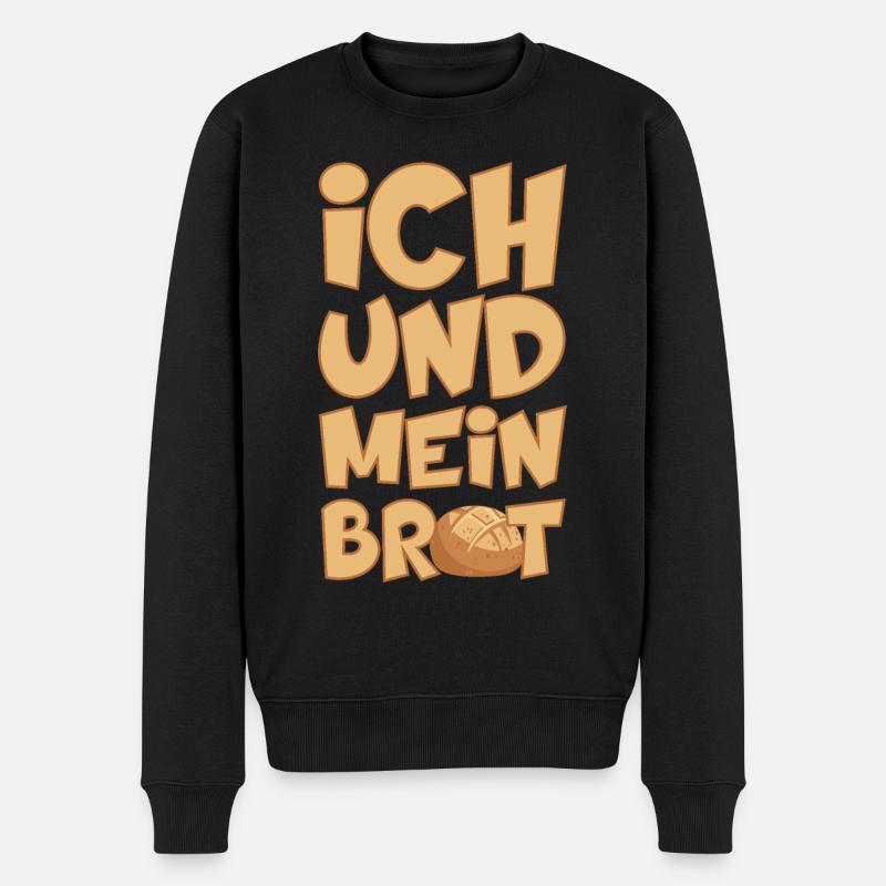 BÄCKER ICH UND MEIN BROT BACKEN - Männer Premium Bio Pullover - Schwarz