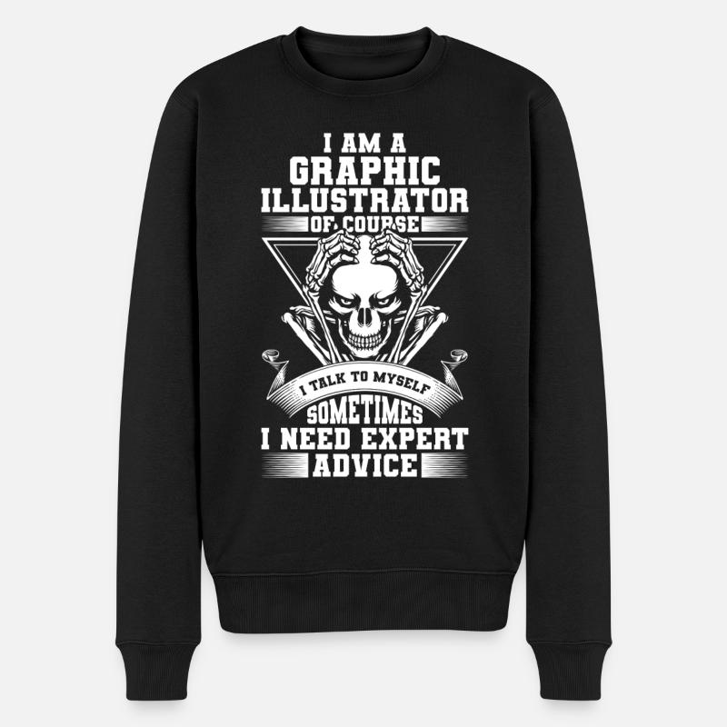Designer Dessinateur Artiste - Pull Premium bio Homme - noir