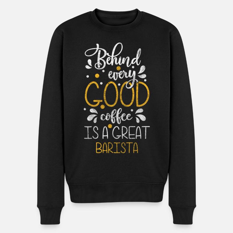 Café Profession Mousse de Lait - Pull Premium bio Homme - noir