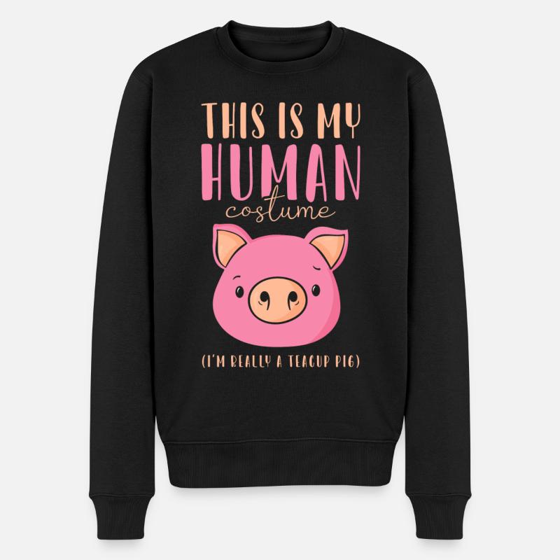 Teacup Cochon Minicochon Piggy - Pull Premium bio Homme - noir