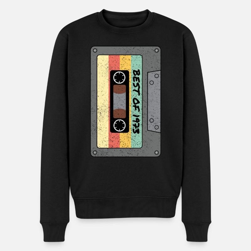 Best of 1973 Kassette Original Geburtstagsgeschenk - Männer Premium Bio Pullover - Schwarz