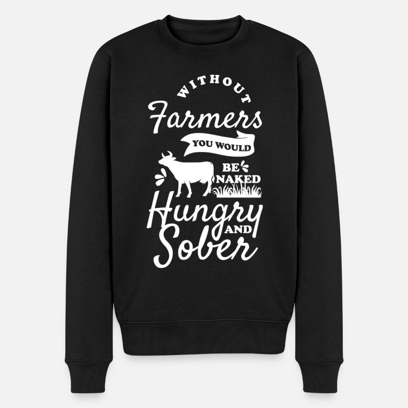 Bauer Karriere Traktor Ernte - Männer Premium Bio Pullover - Schwarz