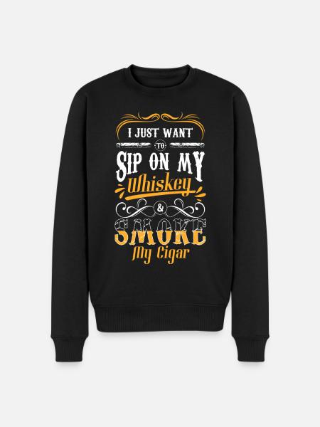 Cigar Lounge Smoke Enjoyment - Men's Premium Organic Jumper - black