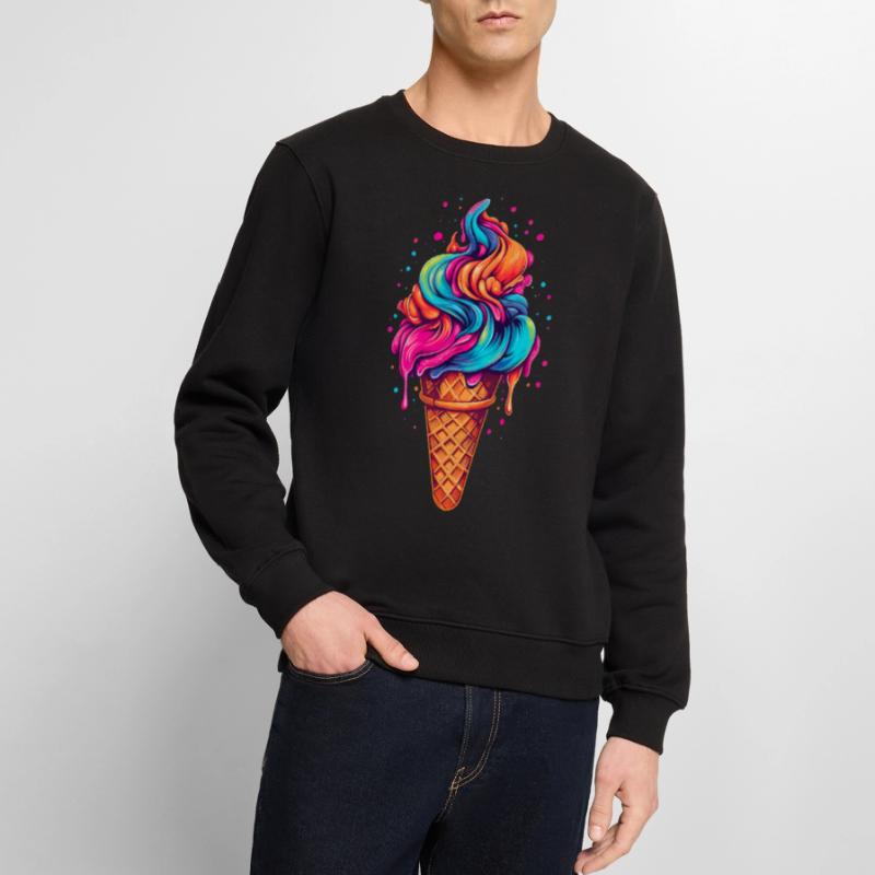 Retro Eiscream Eis Waffeleis für eine Eis Männer Premium Bio Pullover