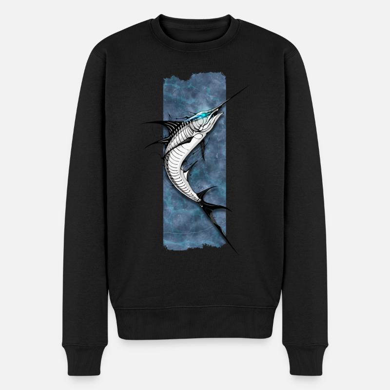 Marlin azur : majesté des profondeurs - Pull Premium bio Homme - noir