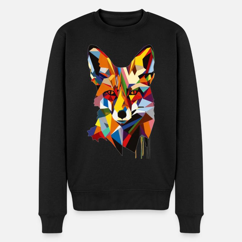 Fuchs - Männer Premium Bio Pullover - Schwarz