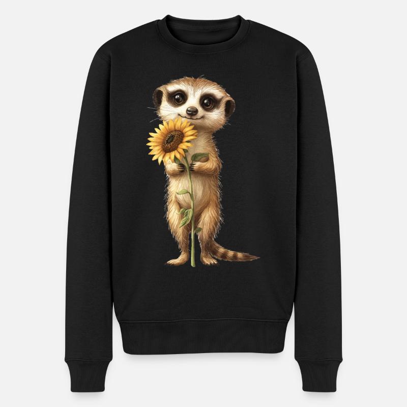 Roter Panda - Männer Premium Bio Pullover - Schwarz