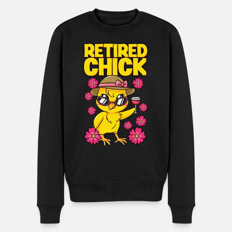 Retired Chick Funny Retirement Saying - Pull Premium bio Homme - noir