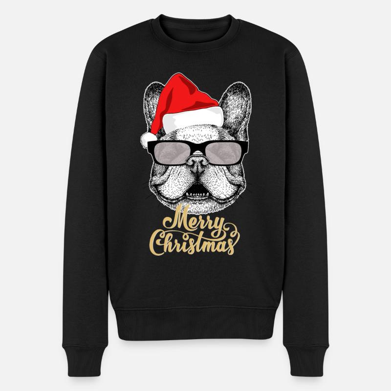 Frohe Weihnachtsfeier - Männer Premium Bio Pullover - Schwarz