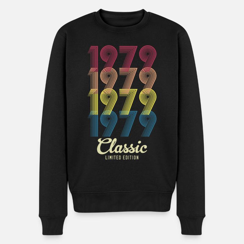 1979 Geburtstag geboren im Jahr 1979 Retro Vintage - Männer Premium Bio Pullover - Schwarz