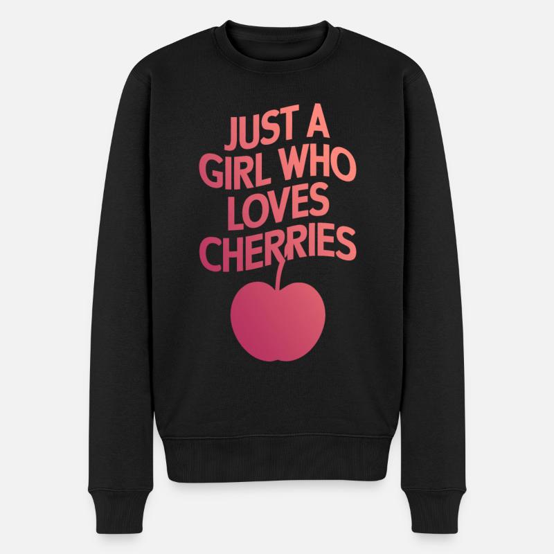 Cerises Cerises Fruits Nourriture - Pull Premium bio Homme - noir