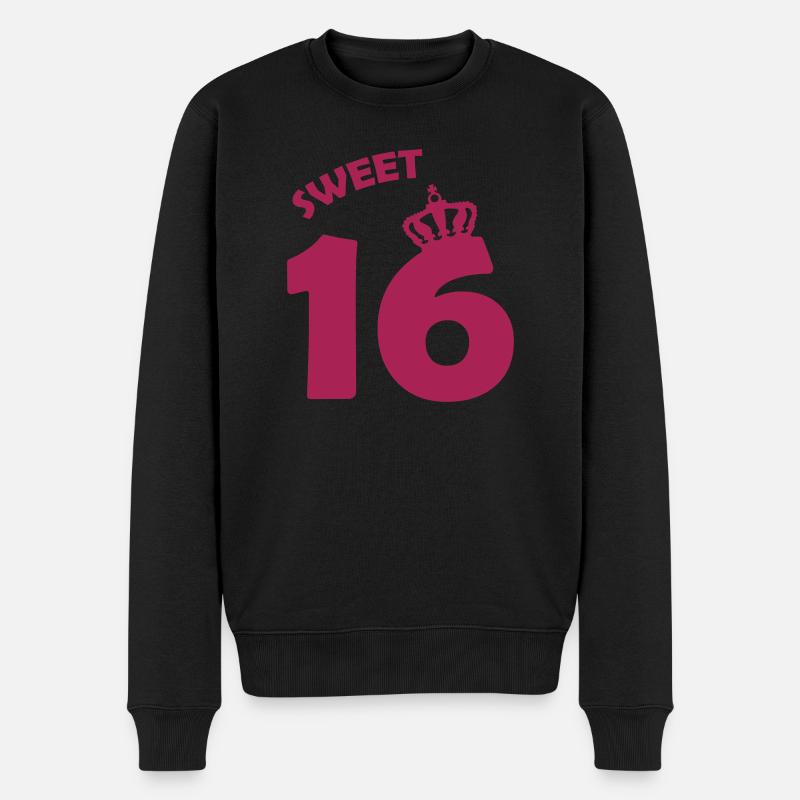 16 crown sweet - Männer Premium Bio Pullover - Schwarz