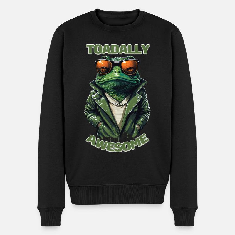 Toadally Awesome - Total Awesome Cool Toad - Männer Premium Bio Pullover - Schwarz