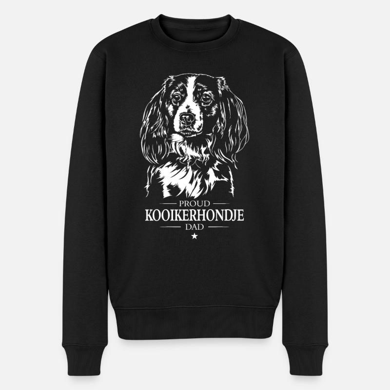 Kooikerhondje Dad Hunde Hund Kooiker Wilsigns - Männer Premium Bio Pullover - Schwarz