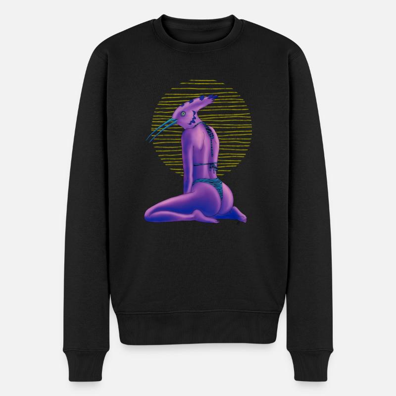 Wiedehopf im Bikini - Männer Premium Bio Pullover - Schwarz