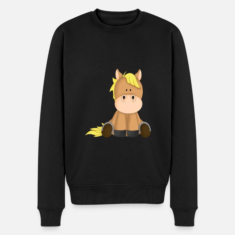 Pferd - Männer Premium Bio Pullover - Schwarz