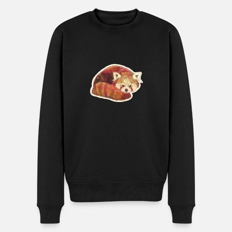 Petit panda chat rouge ours Rouge Panda - Pull Premium bio Homme - noir