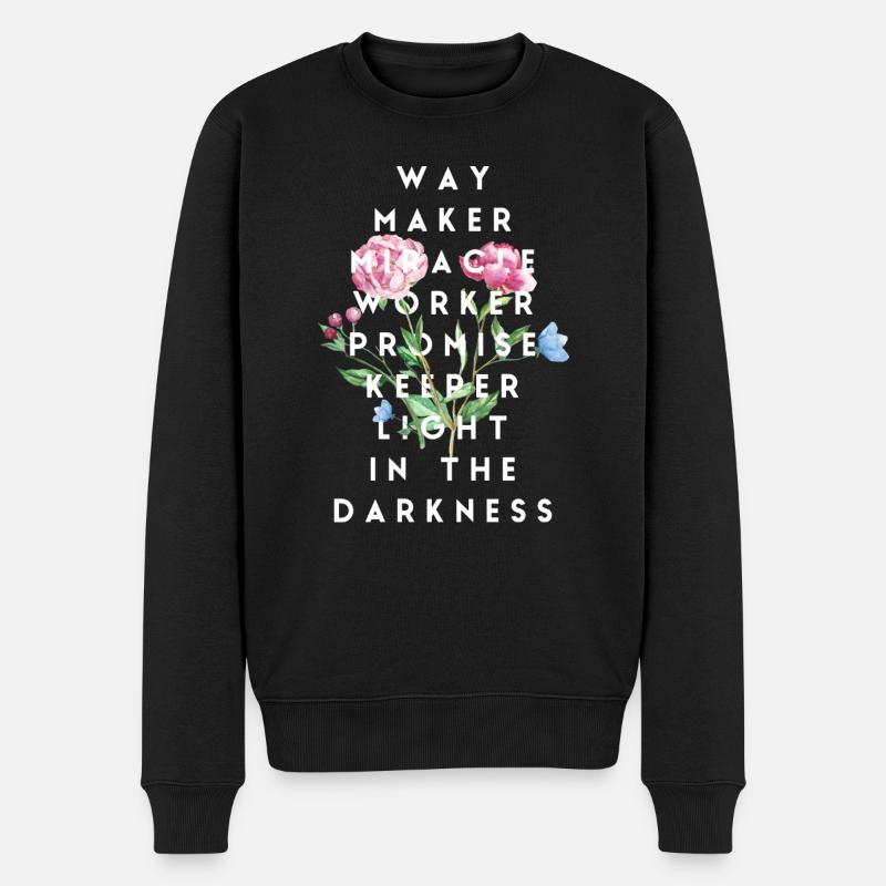 Waymaker Miracle Worker Promise Keeper Christian - Männer Premium Bio Pullover - Schwarz