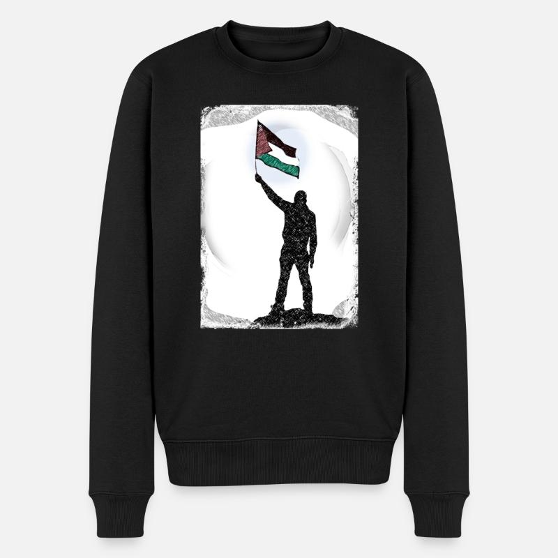 Palestine Drapeau Vies Comptent P11 - Pull Premium bio Homme - noir