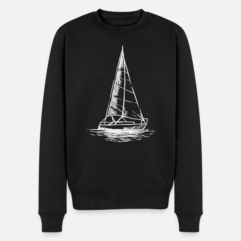 Seglen Segelboot Segler - Männer Premium Bio Pullover - Schwarz