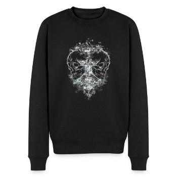Skull Symmetrie - Männer Premium Bio Pullover - Schwarz - Vorne - Nico (187cm)