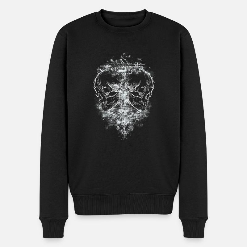 Skull Symmetrie - Männer Premium Bio Pullover - Schwarz