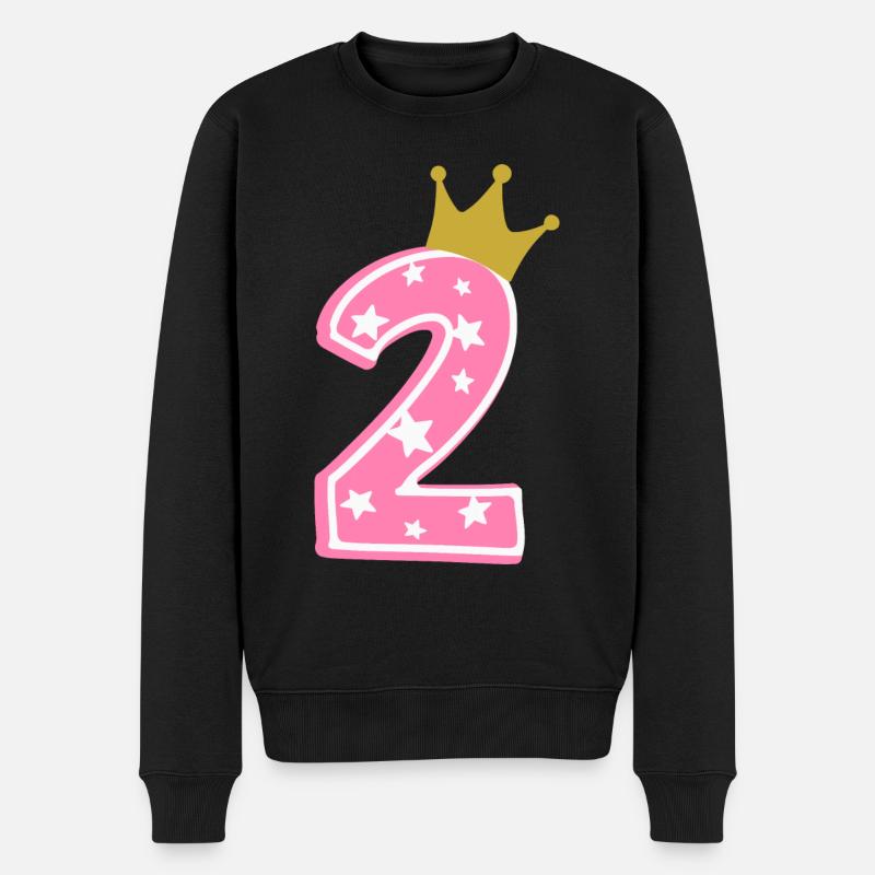 2 Crown 2 års fødselsdag 2 år - Økologisk premium-sweatshirt til mænd - sort
