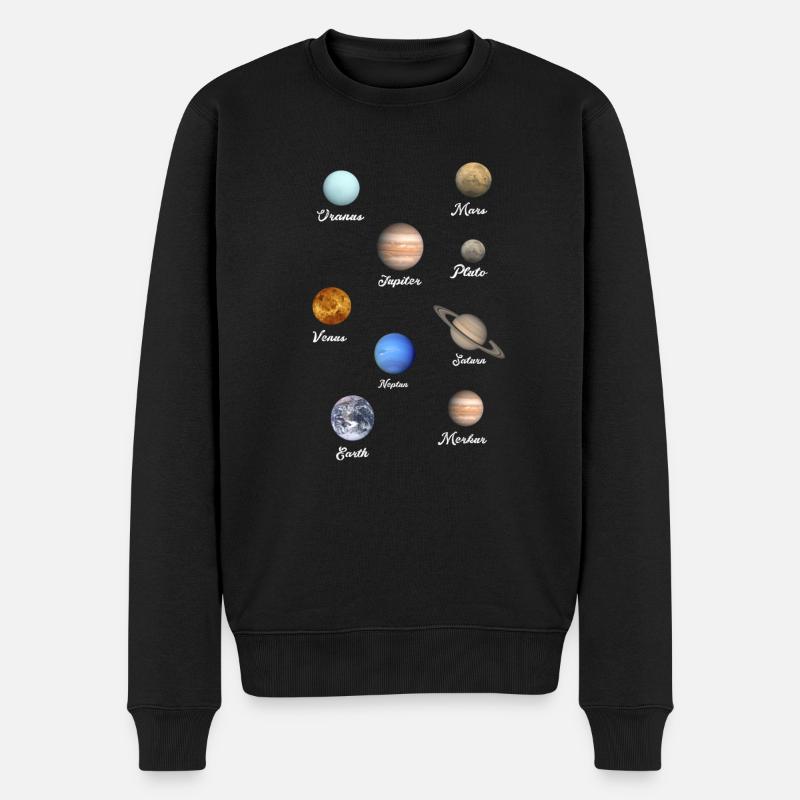 planeten,sonnensystem,merkur,mars,erde,planet - Männer Premium Bio Pullover - Schwarz