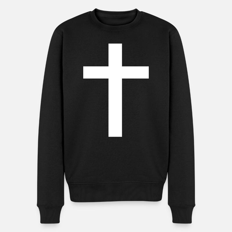 Crucifix Croix Jésus-Christ - Pull Premium bio Homme - noir