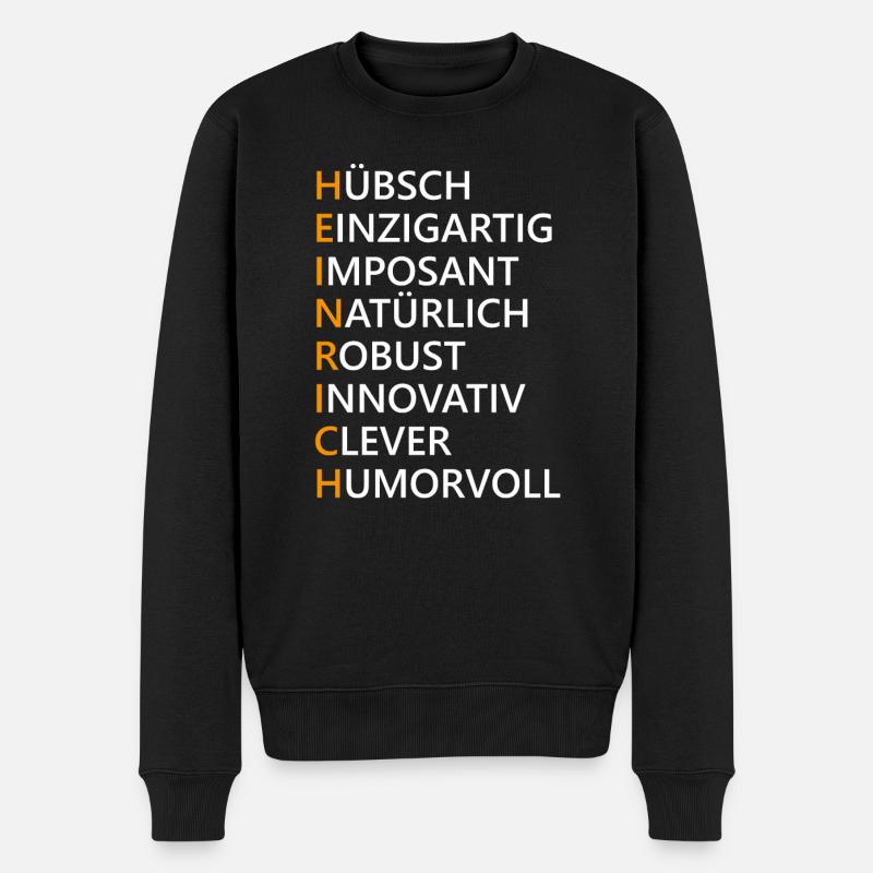 Heinrich Name Geschenk - Männer Premium Bio Pullover - Schwarz